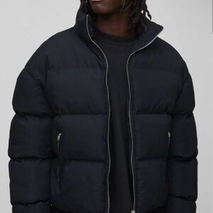 Men's Boohooman Black Boxy Puffer Jacket
